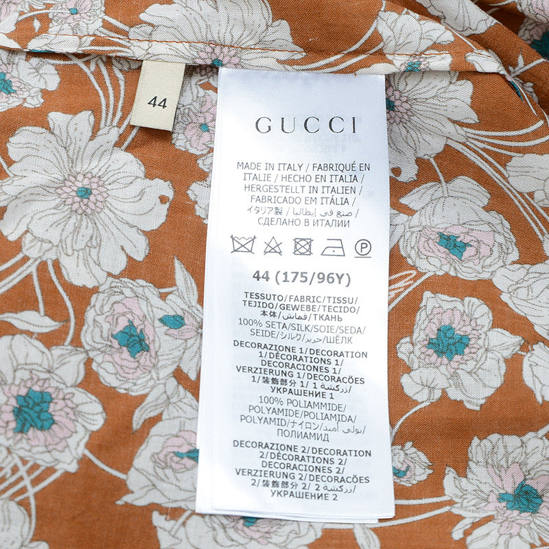 フローラルプリント レース トリムツイルドレス ワンピース 704249 44サイズ ワンピース