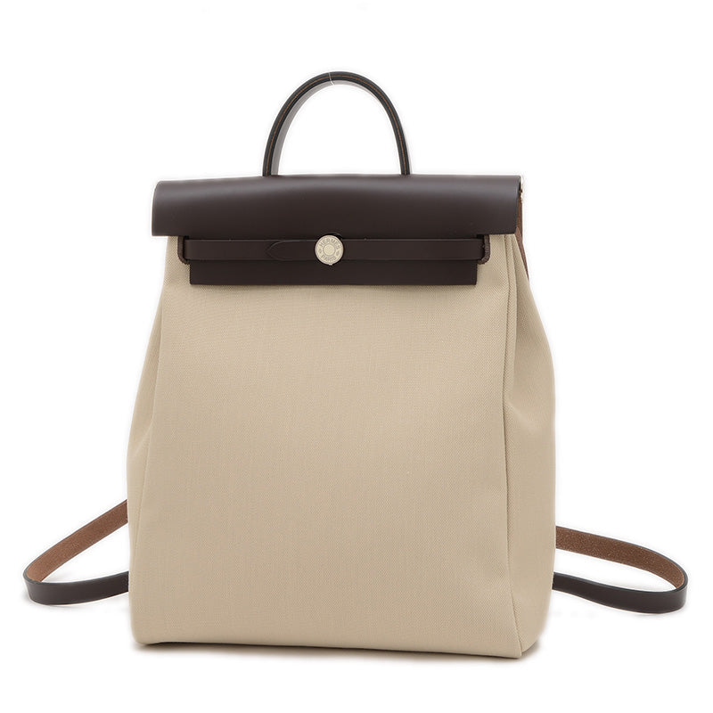 エールバッグ ジップアドPM トワル/レザー ブラウン/ベージュ U刻印 リュック・デイパック