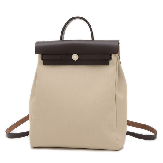 エールバッグ ジップアドPM トワル/レザー ブラウン/ベージュ U刻印 リュック・デイパック