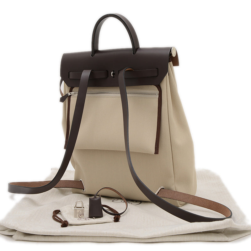 エールバッグ ジップアドPM トワル/レザー ブラウン/ベージュ U刻印 リュック・デイパック