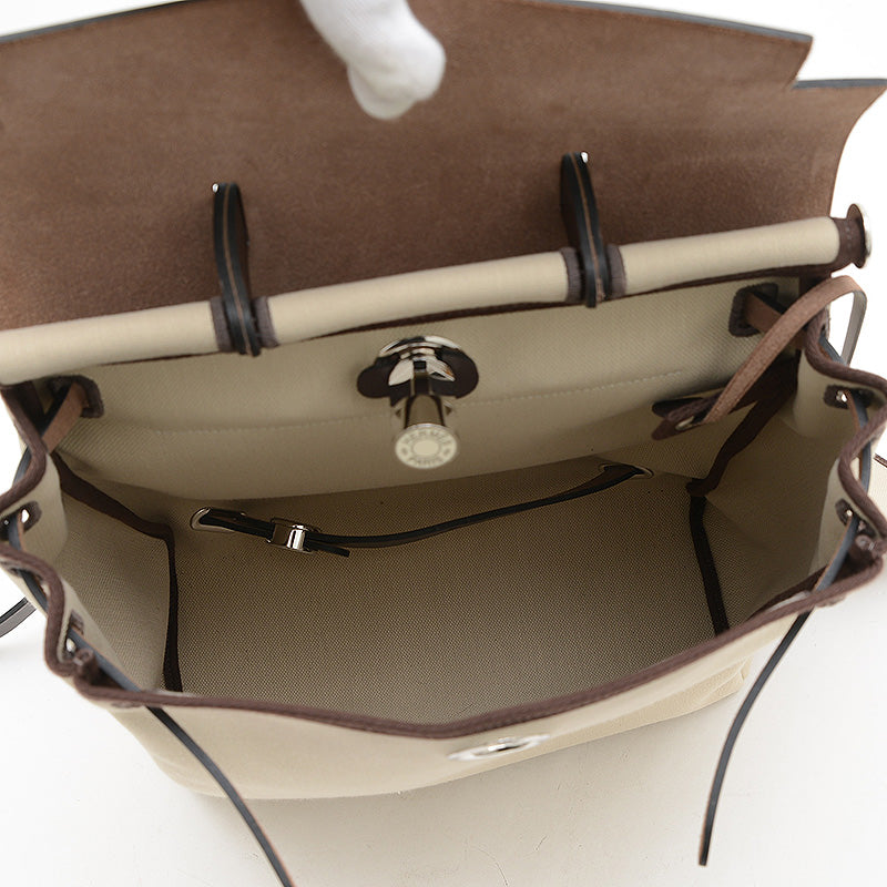 エールバッグ ジップアドPM トワル/レザー ブラウン/ベージュ U刻印 リュック・デイパック