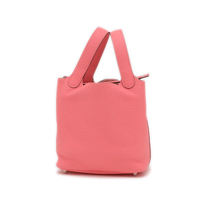 ピコタンロック PM 18 トリヨン ローズアザレ シルバー金具 W刻印 ハンドバッグ