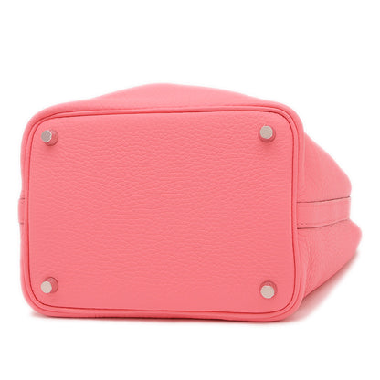 ピコタンロック PM 18 トリヨン ローズアザレ シルバー金具 W刻印 ハンドバッグ