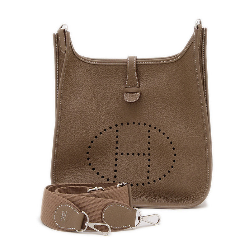 エブリン3 PM トリヨン エトゥープ シルバー金具 K刻印 ショルダーバッグ