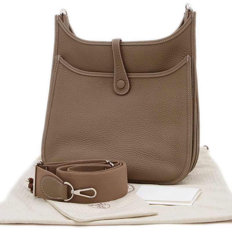 エブリン3 PM トリヨン エトゥープ シルバー金具 K刻印 ショルダーバッグ