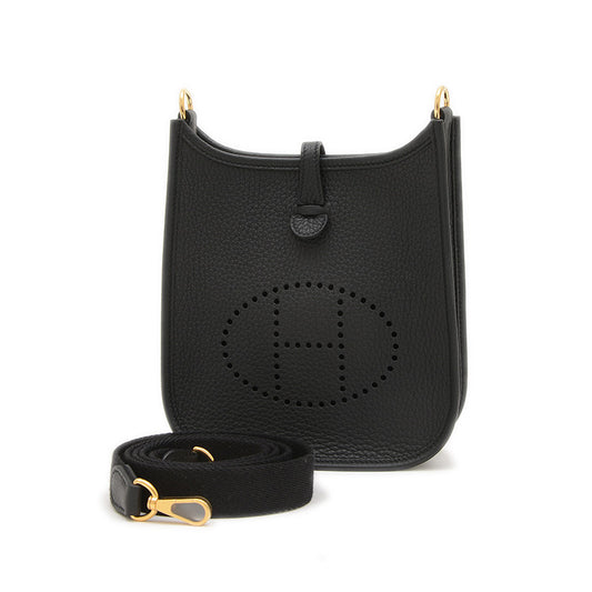 エブリンTPM トリヨン ブラック ゴールド金具 K刻印 ロングストラップ ショルダーバッグ