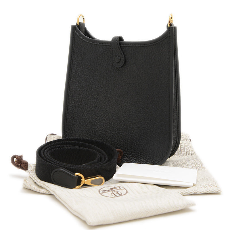 エブリンTPM トリヨン ブラック ゴールド金具 K刻印 ロングストラップ ショルダーバッグ