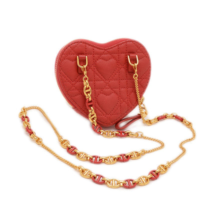 カロ ハートポーチ レザー レッド ゴールド金具 S5097UNID ポーチ