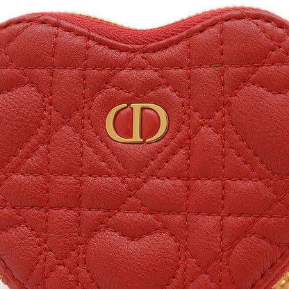 カロ ハートポーチ レザー レッド ゴールド金具 S5097UNID ポーチ