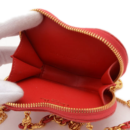 カロ ハートポーチ レザー レッド ゴールド金具 S5097UNID ポーチ