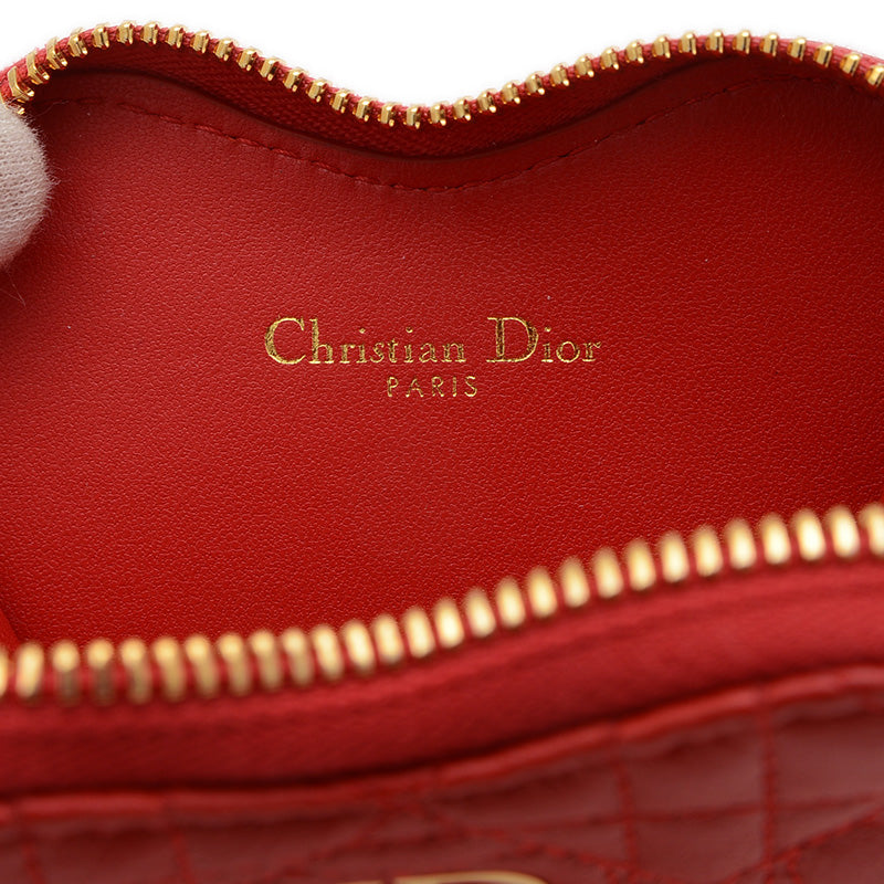 カロ ハートポーチ レザー レッド ゴールド金具 S5097UNID ポーチ