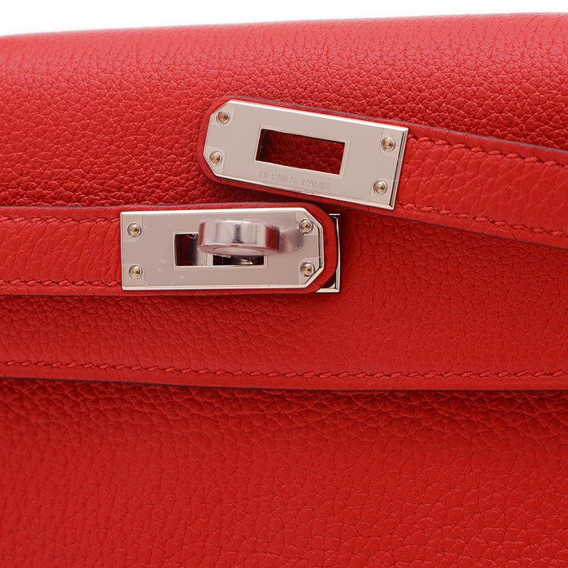 ケリー25 内縫い トゴ ルージュラデュー シルバー金具 W刻印 ハンドバッグ