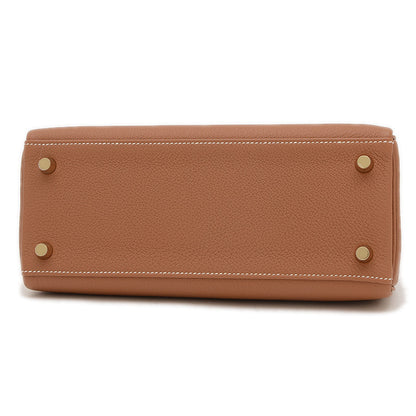 ケリー25 内縫い トゴ ゴールド マットゴールド金具 K刻印 ハンドバッグ