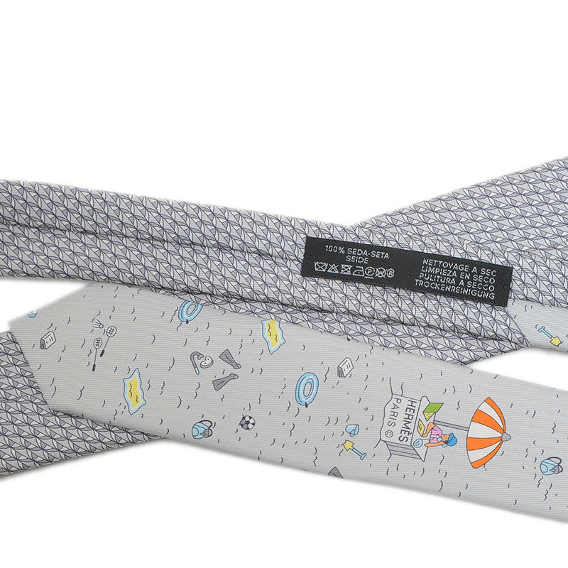 シルクタイ ツイルビー リモート オフィス シルク グレー/グリフォンセ ネクタイ