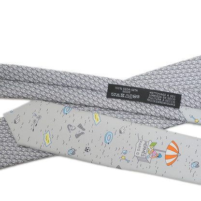 シルクタイ ツイルビー リモート オフィス シルク グレー/グリフォンセ ネクタイ