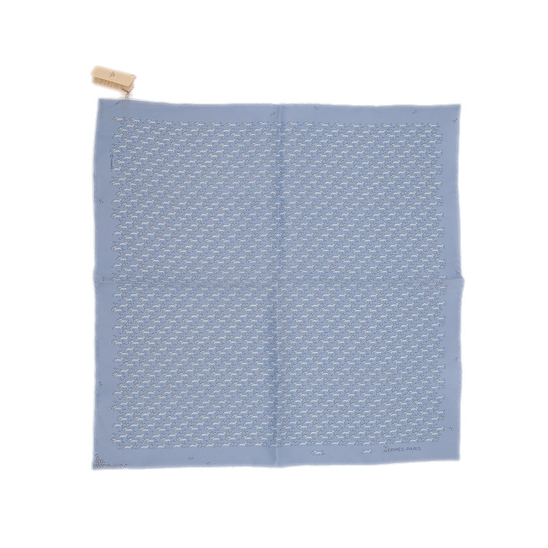 ポケットチーフ 45 ヴィンテージシルク LA BABALLE アズール/グリ/シエル/ホワイト その他小物