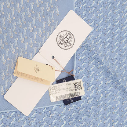 ポケットチーフ 45 ヴィンテージシルク LA BABALLE アズール/グリ/シエル/ホワイト その他小物