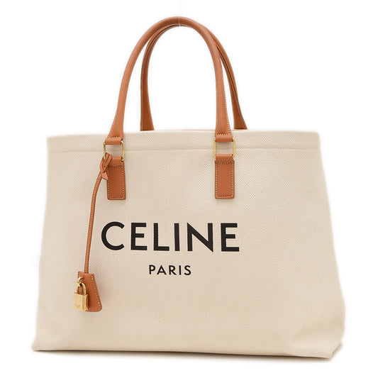 ホリゾンタル カバ ロゴ トートバッグ キャンバス/レザー ナチュラル/タン 190062 トートバッグ