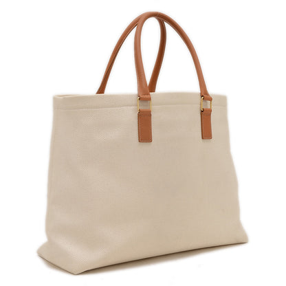 ホリゾンタル カバ ロゴ トートバッグ キャンバス/レザー ナチュラル/タン 190062 トートバッグ