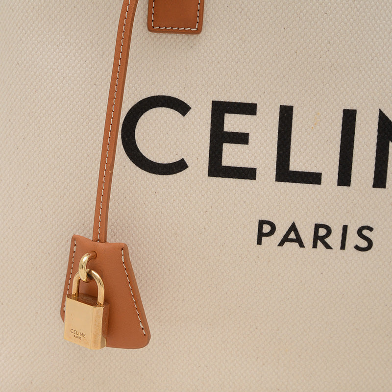 ホリゾンタル カバ ロゴ トートバッグ キャンバス/レザー ナチュラル/タン 190062 トートバッグ