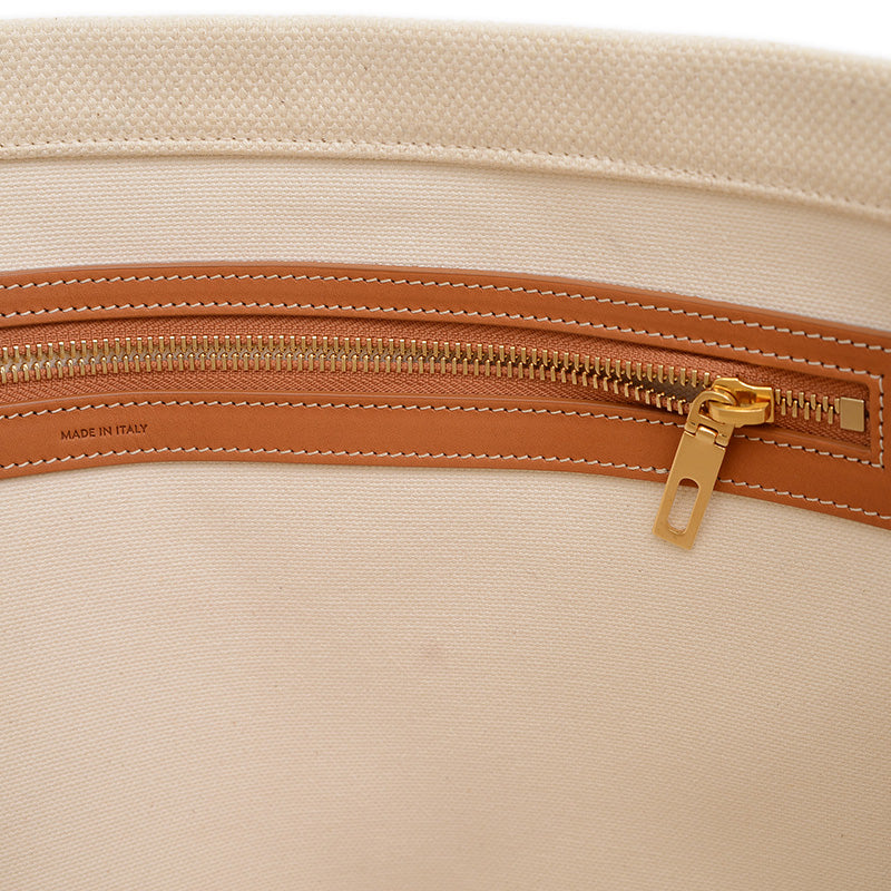 ホリゾンタル カバ ロゴ トートバッグ キャンバス/レザー ナチュラル/タン 190062 トートバッグ