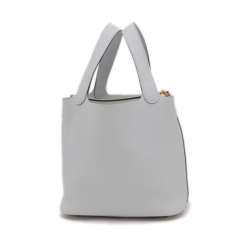 ピコタンロック MM 22 トリヨン ブルーペール ゴールド金具 B刻印 ハンドバッグ