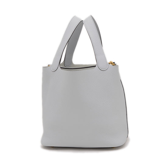 ピコタンロック MM 22 トリヨン ブルーペール ゴールド金具 B刻印 ハンドバッグ