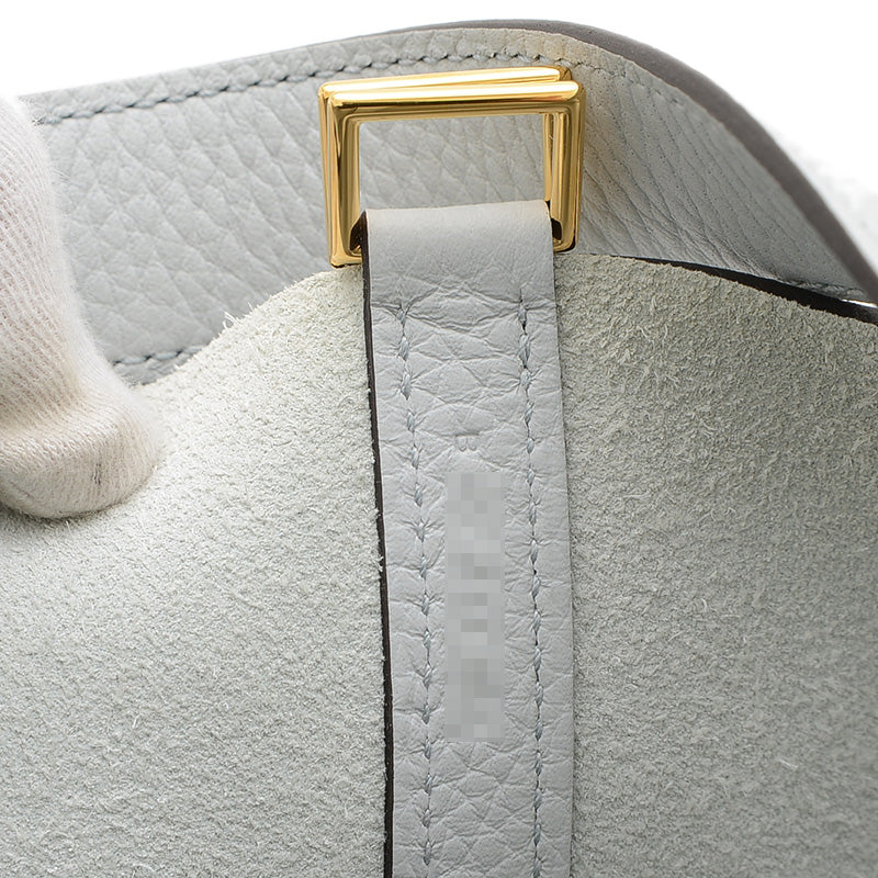 ピコタンロック MM 22 トリヨン ブルーペール ゴールド金具 B刻印 ハンドバッグ