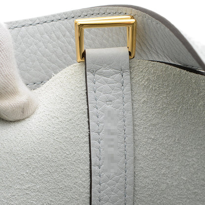 ピコタンロック MM 22 トリヨン ブルーペール ゴールド金具 B刻印 ハンドバッグ