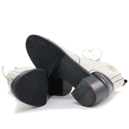 ショートブーツ ココマーク パテントレザー アイボリー/ブラック #36.5 G34643 ブーツ