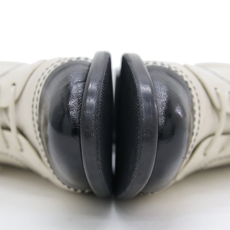 ショートブーツ ココマーク パテントレザー アイボリー/ブラック #36.5 G34643 ブーツ