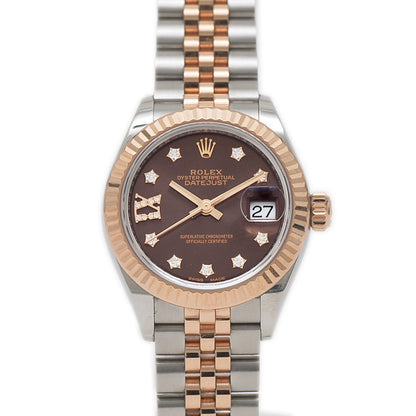 デイトジャスト 279171G チョコレート文字盤 スターIXダイヤ レディース 腕時計