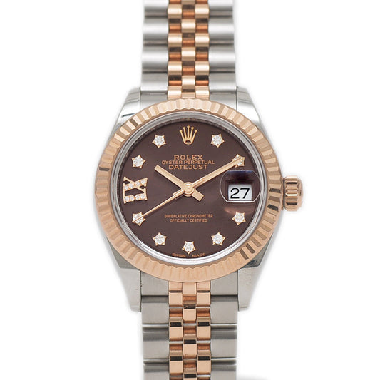 デイトジャスト 279171G チョコレート文字盤 スターIXダイヤ レディース 腕時計