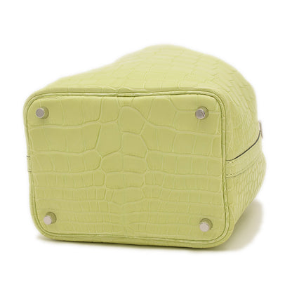 ピコタンロック PM 18 アリゲーターマット ジョーヌブルジョン Z刻印 ハンドバッグ