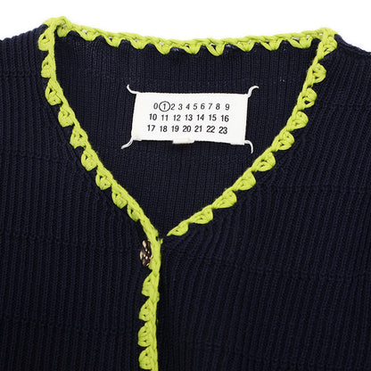 半袖ニット コットン ネイビー レディース Sサイズ カーディガン