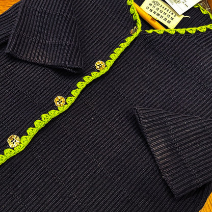 半袖ニット コットン ネイビー レディース Sサイズ カーディガン