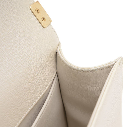 ボーイシャネル チェーンショルダー カーフ パールホワイト ゴールド金具 AS3018 ショルダーバッグ