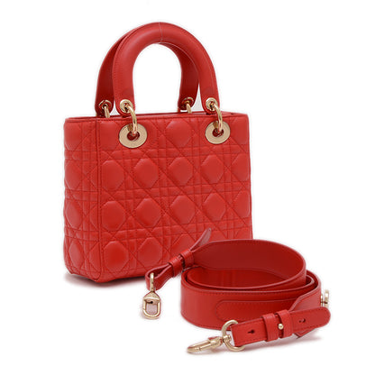 レディディオール スモール MyABC Dior 2WAYバッグ ラムスキン レッド ハンドバッグ