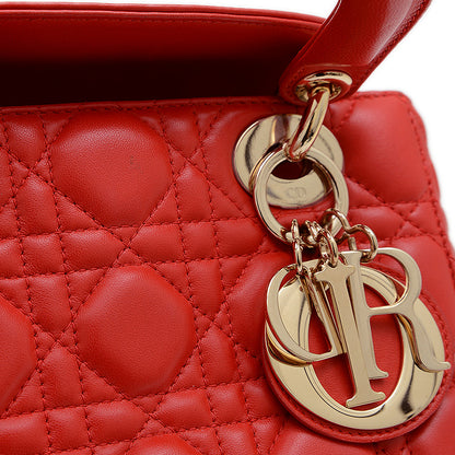 レディディオール スモール MyABC Dior 2WAYバッグ ラムスキン レッド ハンドバッグ