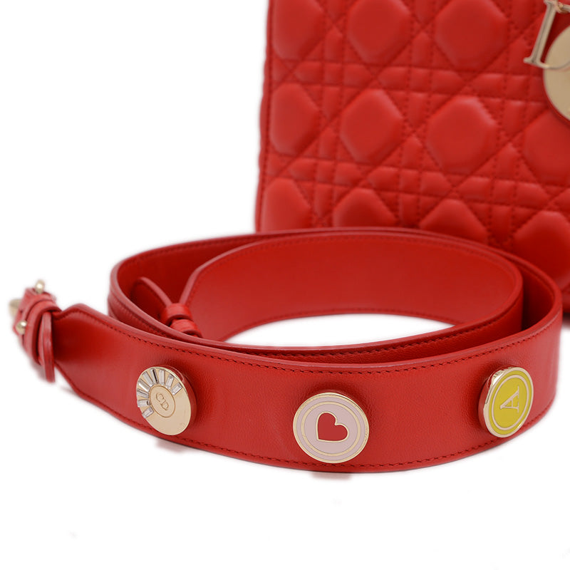 レディディオール スモール MyABC Dior 2WAYバッグ ラムスキン レッド ハンドバッグ