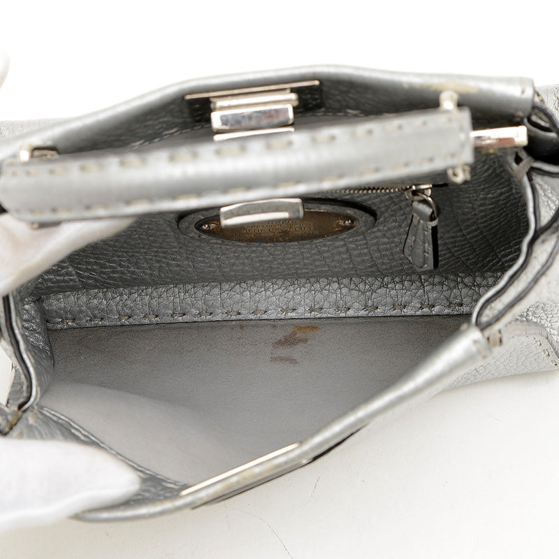 ピーカブー ミニ セレリア 2WAYバッグ レザー シルバー 8BN244 ショルダーバッグ