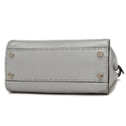 ピーカブー ミニ セレリア 2WAYバッグ レザー シルバー 8BN244 ショルダーバッグ