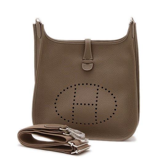 エブリン 3 PM トリヨン エトゥープ シルバー金具 K刻印 ショルダーバッグ