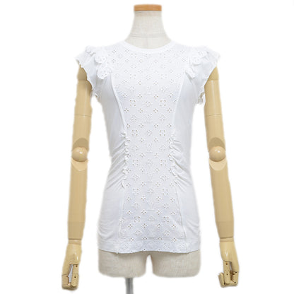 モノグラムレース ノースリーブカットソー コットン ホワイト #XS RW101W カットソー