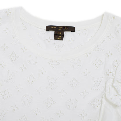 モノグラムレース ノースリーブカットソー コットン ホワイト #XS RW101W カットソー