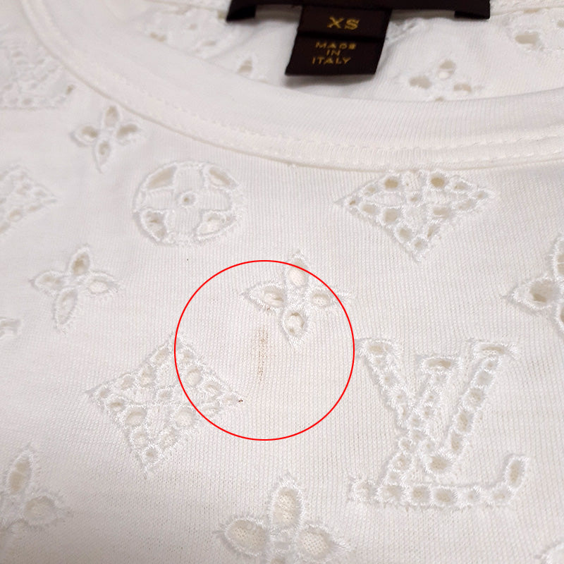 モノグラムレース ノースリーブカットソー コットン ホワイト #XS RW101W カットソー