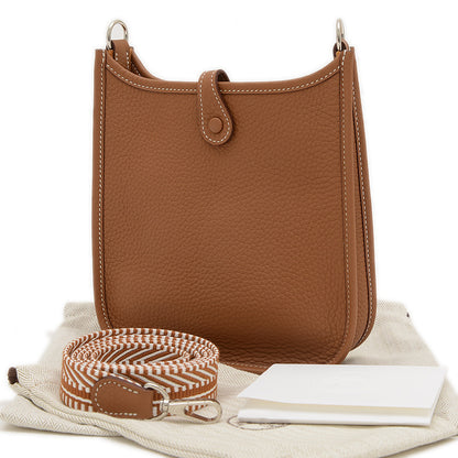 エブリンTPM トリヨン ゴールド シルバー金具 K刻印 ロングストラップ ショルダーバッグ