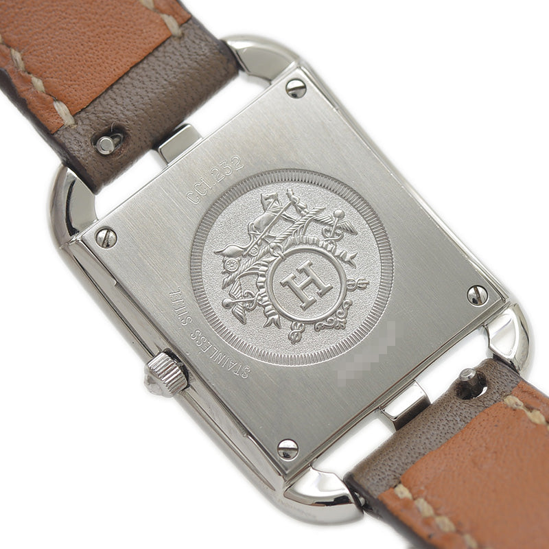 エルメス ケープコッド レディース シェル文字盤 8Pダイヤ クォーツ CC1.232 腕時計