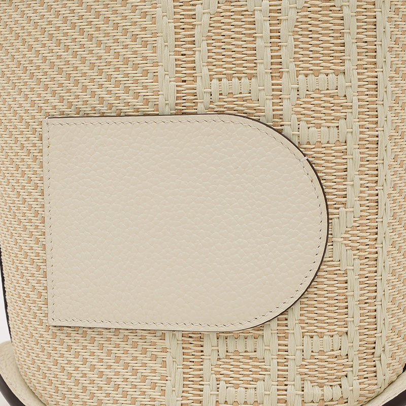 パン ミニ バケット ハンドバッグ イリュージョンジャガード ホワイト/ナチュラル ハンドバッグ