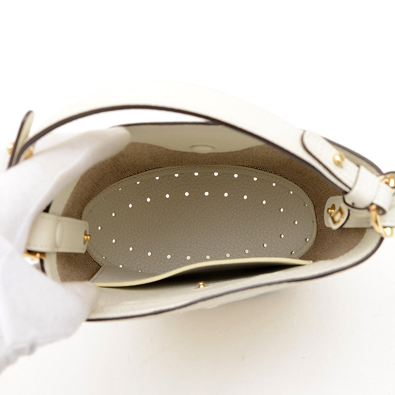 パン ミニ バケット ハンドバッグ イリュージョンジャガード ホワイト/ナチュラル ハンドバッグ